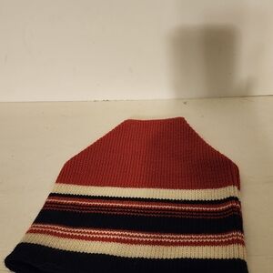 Vintage Red and Black Striped Knit Hat
